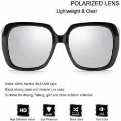 Oversized Oversized Square Suglasses for Women Polarized - Fashion Vintage Classic Shades for Outdoor UV Protection - CK18UWI...
