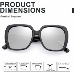 Oversized Oversized Square Suglasses for Women Polarized - Fashion Vintage Classic Shades for Outdoor UV Protection - CK18UWI...