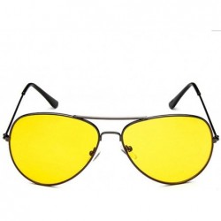 Oval Fashion Unisex Sunglasses Metal Frame with Case UV400 Protection - Gunmetal Frame/Night Vision Lens - CE18WNERKXO $17.64