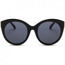 Round New Vintage Pink Cat Eye Sunglasses Women Fashion Er Mirror Cateye Round Sun Glasses Female Shades UV400 - Pink - CL199...