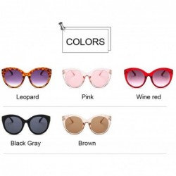 Round New Vintage Pink Cat Eye Sunglasses Women Fashion Er Mirror Cateye Round Sun Glasses Female Shades UV400 - Pink - CL199...