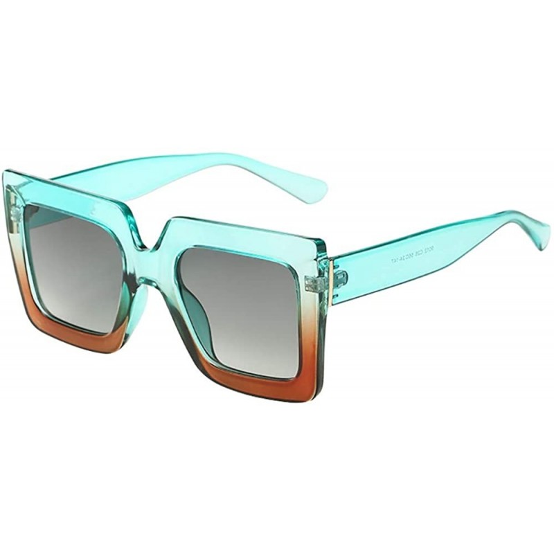 Rimless Women Man Square Big Frame Sunglasses Eyewear Retro Unisex Fashion Sunglasses - D - CE18SQRN0R3 $9.13