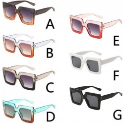 Rimless Women Man Square Big Frame Sunglasses Eyewear Retro Unisex Fashion Sunglasses - D - CE18SQRN0R3 $9.13