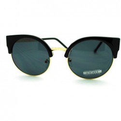 Round Round Cateye Sunglasses Womens Sexy Retro Fashion Shades - Black - C711FTVTXXR $11.25