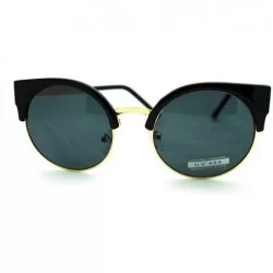 Round Round Cateye Sunglasses Womens Sexy Retro Fashion Shades - Black - C711FTVTXXR $19.26