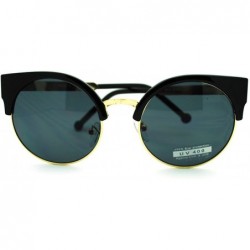 Round Round Cateye Sunglasses Womens Sexy Retro Fashion Shades - Black - C711FTVTXXR $11.25