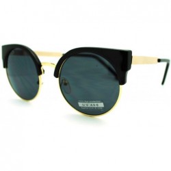 Round Round Cateye Sunglasses Womens Sexy Retro Fashion Shades - Black - C711FTVTXXR $11.25