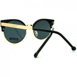 Round Round Cateye Sunglasses Womens Sexy Retro Fashion Shades - Black - C711FTVTXXR $11.25