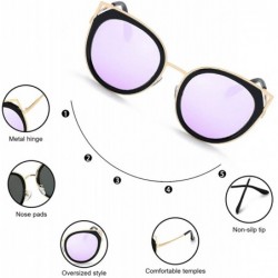 Oversized Oversized Cateye Sunglasses for Women Mirrored Polarized Eyewear for Women UV400 Protection - C1194CCIKTQ $16.14