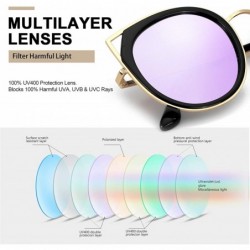 Oversized Oversized Cateye Sunglasses for Women Mirrored Polarized Eyewear for Women UV400 Protection - C1194CCIKTQ $16.14