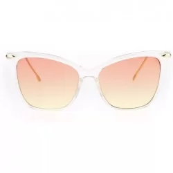 Butterfly Fashion Sunglasses Womens Square Butterfly Frame Ombre Color Lens - Clear (Red Yellow) - C7183Z8Y425 $15.05
