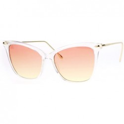 Butterfly Fashion Sunglasses Womens Square Butterfly Frame Ombre Color Lens - Clear (Red Yellow) - C7183Z8Y425 $15.05