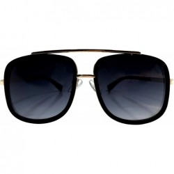 Wayfarer PERFECT MATCH MEN WOMEN CLASSIC PILOT SUNGLASSES - Black Gold - C818H5NK8LT $14.25