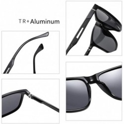 Sport Unisex Polarized Square Sunglasses For Men/Women Aluminum Frame Lightweight Driving Fishing Sports Outdoors - CV197U5D3...