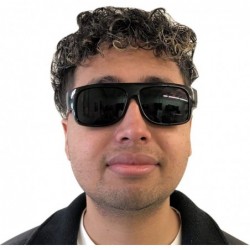 Oval School Gansta Sunglasses - Black - CC12JVG7ARZ $8.92