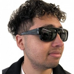 Oval School Gansta Sunglasses - Black - CC12JVG7ARZ $8.92