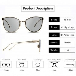 Round Polarized Sunglasses for Women UV Protection Aluminium-magnesium Alloy Round Frame Vintage Driving Sun Glasses - CF1940...