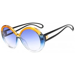 Round Fashion small round frame sunglasses - women's men's two-tone sunglasses - H - CW18ROZNHE8 $37.70