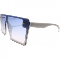 Oversized Oversized Vintage 90s Style Huge XXL Square Sunglasses - Blue / White - CY18U3NMDX0 $22.93