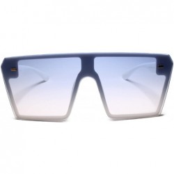 Oversized Oversized Vintage 90s Style Huge XXL Square Sunglasses - Blue / White - CY18U3NMDX0 $14.25