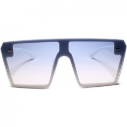 Oversized Oversized Vintage 90s Style Huge XXL Square Sunglasses - Blue / White - CY18U3NMDX0 $14.25