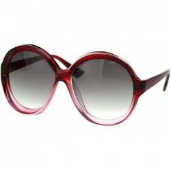 Butterfly Womens Thick Plastic Round Chic Retro Mod Sunglasses - Red Pink Smoke - CF18SMXSL0S $12.68