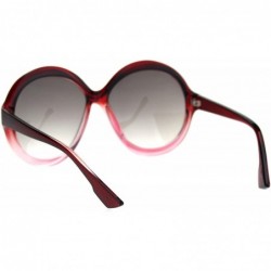 Butterfly Womens Thick Plastic Round Chic Retro Mod Sunglasses - Red Pink Smoke - CF18SMXSL0S $12.68