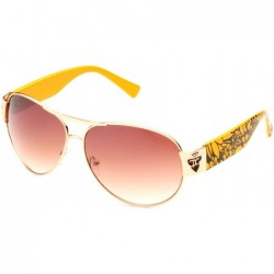 Square "Zeb" Aviator Fashion Sunglasses UV Protection - Yellow - CE119VZAUQ5 $9.29