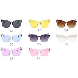 Square Sunglasses Women Summer Rimless Square Shades Sun Glasses Eyewear Sunshines Luxury Sunglasses - C6 - CN18Y5E7X34 $23.89