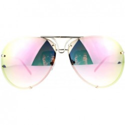 Rimless Rimless Retro Vintage Style Oversize Mirror Lens Pilot Sunglasses - Pink - C212N17CNBY $19.49