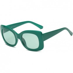 Goggle Women Retro Vintage Round Rectangular Oversized Fashion Sunglasses - Green - CW18WSELAQA $37.57