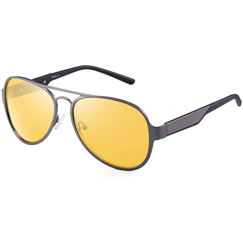 Aviator Unisex Aviator Sunglasses Polarized Sun Glasses For Men or Women - Sunglasses - Yellow - CF18WUMIT2S $17.09