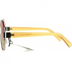 Shield Funky Octagonal Shield Retro Oversize Womens Fashion Sunglasses - Pink Orange - CG184ET4376 $14.11