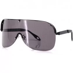 Round Fashion Round Metal Frame Sparkling Crystal Sunglasses UV Protection Eyewear Oversized - Rimless Gray - CY1906T89YL $27.68