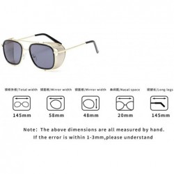 Square Fashion Sunglasses Designer Protection Eyewear - Gold&black - CV18A2SA7EC $13.44