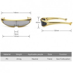 Wrap Futuristic Cyclops Sunglasses For Cosplay Narrow Cyclops Adult Party Glasses Wrap - 14 - CO18H3SSDU0 $8.24