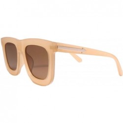 Square Retro Stylish 90s 00s Hip Hop Dope Night Clubbing Square Sunglasses - Beige - C018YYGRRIG $14.90