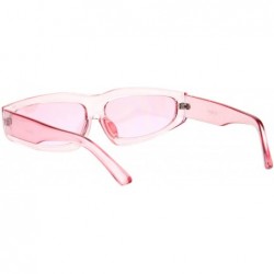 Rectangular Triangle Lens Narrow Retro Futurism Plastic Mod Sunglasses - Pink - C918K3Y0TOI $12.80