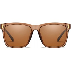 Oval Men Sunglasses Retro Black Drive Holiday Oval Polarized UV400 - Brown - CD18R94M8HG $12.87