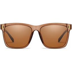 Oval Men Sunglasses Retro Black Drive Holiday Oval Polarized UV400 - Brown - CD18R94M8HG $12.87