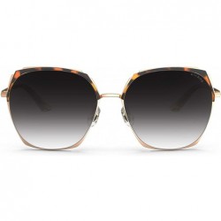 Oversized Sunglasses Gradient Traveling Protection Tortoise - Tortoise Frame&gradient Grey Lens - CM18YGLAW72 $60.36