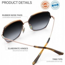 Oversized Sunglasses Gradient Traveling Protection Tortoise - Tortoise Frame&gradient Grey Lens - CM18YGLAW72 $32.63