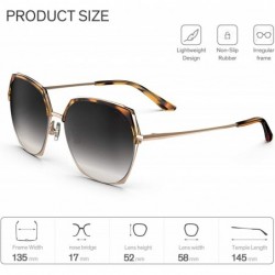 Oversized Sunglasses Gradient Traveling Protection Tortoise - Tortoise Frame&gradient Grey Lens - CM18YGLAW72 $32.63