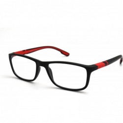 Rectangular Soft Matte Black w/ 2 Tone Reading Glasses Spring Hinge 0.74 Oz - Z1 Matte Black Matte Red - CY18T2TIXUW $21.70