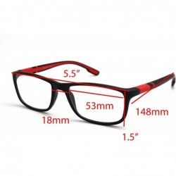 Rectangular Soft Matte Black w/ 2 Tone Reading Glasses Spring Hinge 0.74 Oz - Z1 Matte Black Matte Red - CY18T2TIXUW $21.70