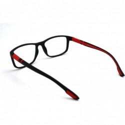 Rectangular Soft Matte Black w/ 2 Tone Reading Glasses Spring Hinge 0.74 Oz - Z1 Matte Black Matte Red - CY18T2TIXUW $21.70