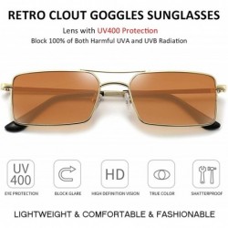 Rectangular Retro Rectangle Sunglasses for Women Men Vintage Square Shades Sun Glasses Fashion UV Protection Eyewear - Brown ...