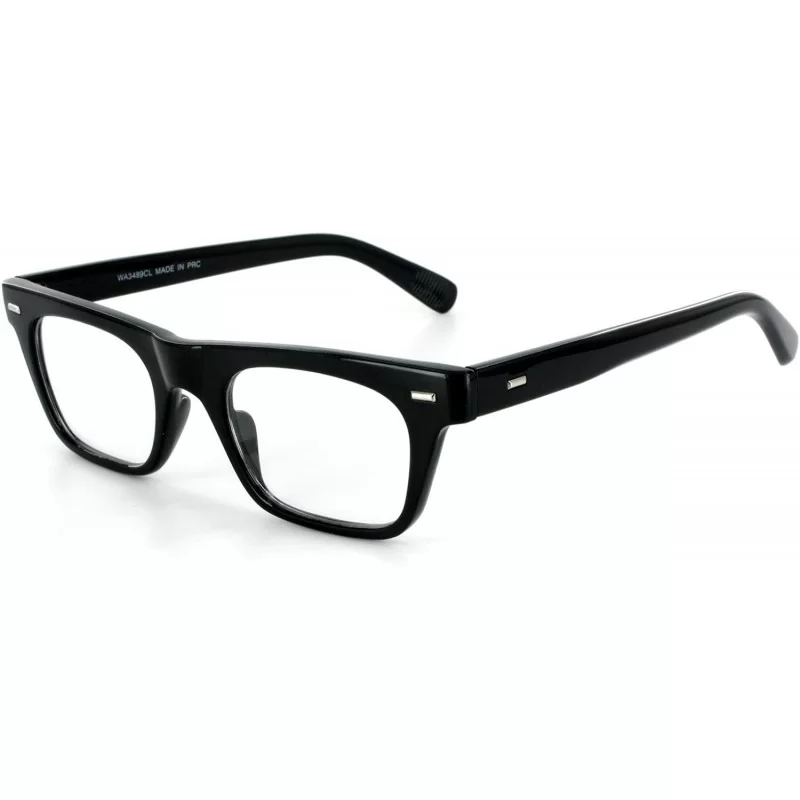 Wayfarer Wayfarer Clear Fashion Glasses for Youthful - Trendy Men and Women - Black W/ Clear Lens - CZ115ORVH67 $20.12