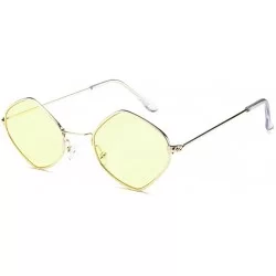 Square MOD-Style Square Retro Sunglasses Full Metal Frame With Personality - Yellow - C7189T28C79 $32.08