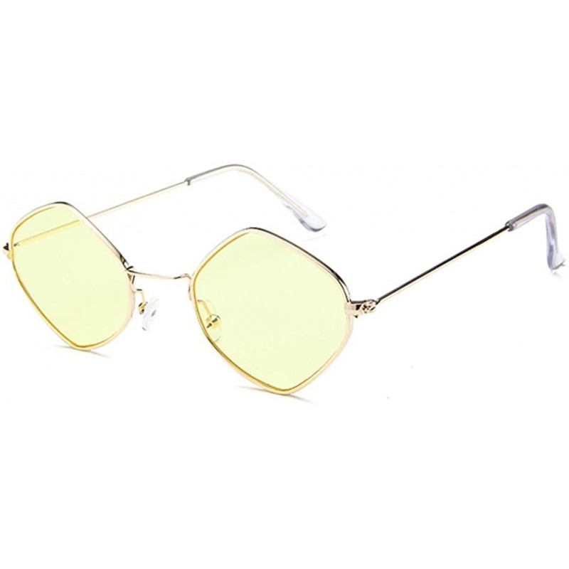 Square MOD-Style Square Retro Sunglasses Full Metal Frame With Personality - Yellow - C7189T28C79 $17.77